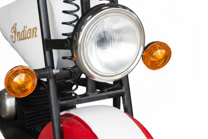 Bar Ogrodowy Motocykl 210x47x105 cm – Industrialny Bar Loft na Kółkach z Półkami i Stojakiem na Wino