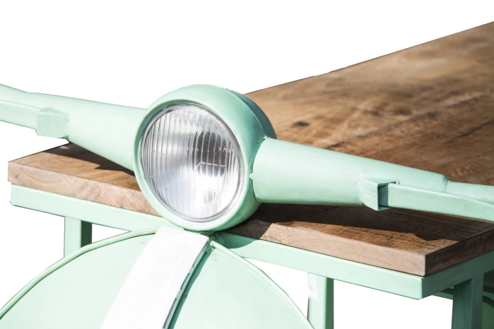 Barek Ogrodowy Industrialny Vespa 150x50x86 cm – Kompaktowy Bar Loft z Półkami i Stojakiem na Wino