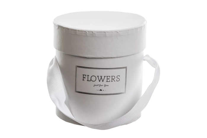 Flower box okrągły 9cm biały (6/48szt)