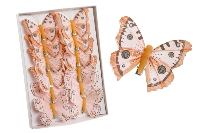 Motyle pomaranczowe 8cm s/12 (100 kpl)