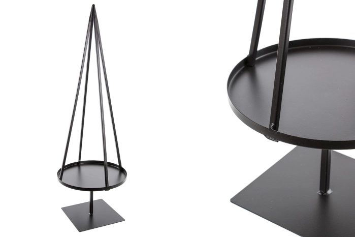 Świecznik metalowy czarny choinka 74cm (2 szt)