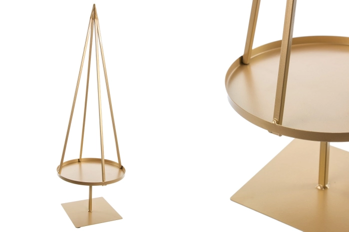 Świecznik metalowy złoty choinka 74cm (2 szt)