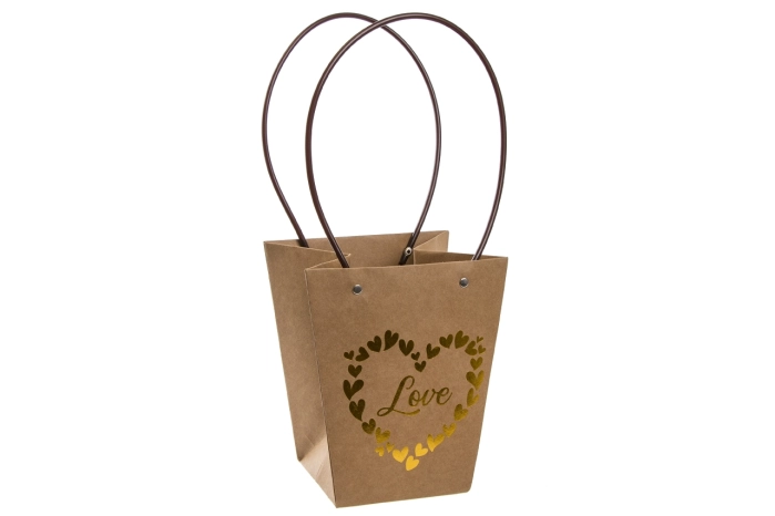 Torebka naturalna z sercem H 20cm (10/250 szt)