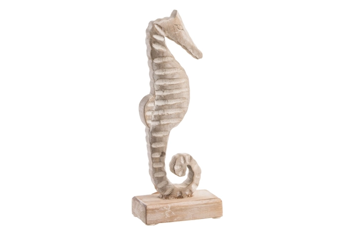 Figurka konik morski 29 cm – dekoracja marynistyczna na podstawie, ozdoba do salonu, łazienki i wnętrz w stylu coastal.