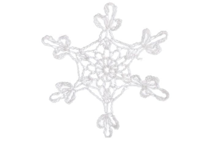 Zawieszka śnieżynka haftowana 10cm (10szt)