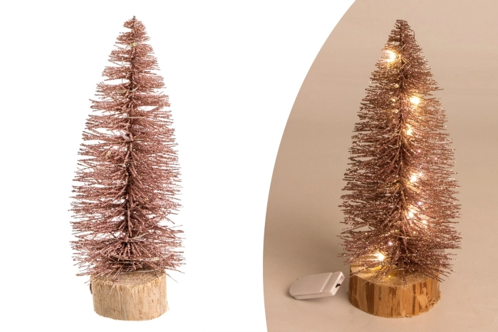 Choinka na pieńku 20cm różowa (24/96 szt)