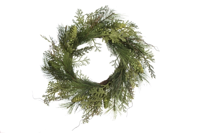 Wianek z zielonymi szyszkami 68cm (6szt)