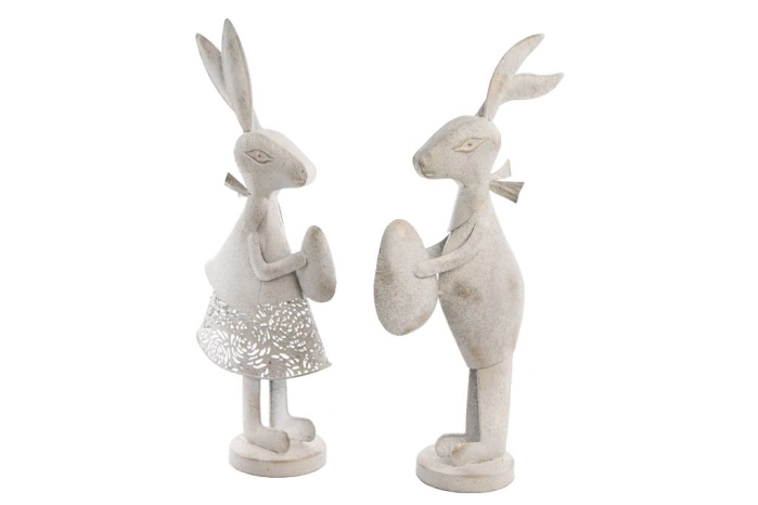Zając metalowy figura (4szt)