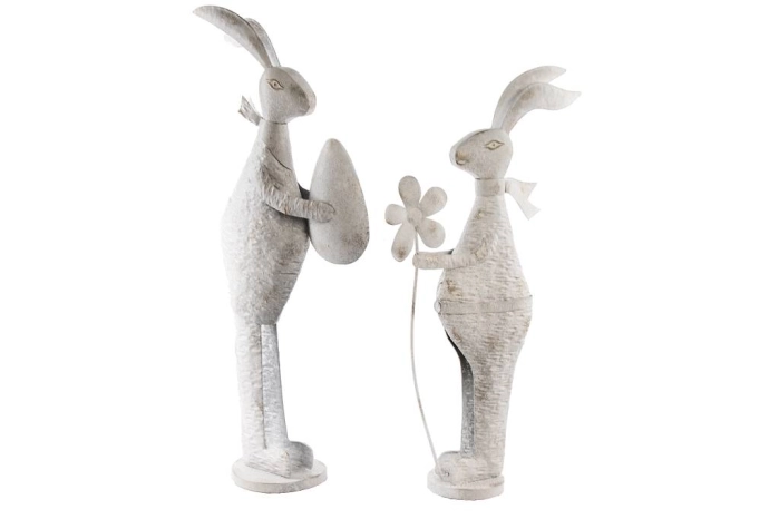 Zając metalowy figura (2szt)