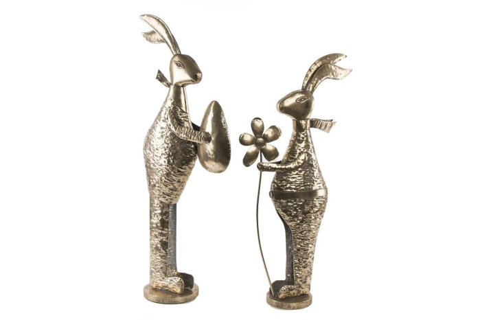 Zając metalowy figura (2szt)