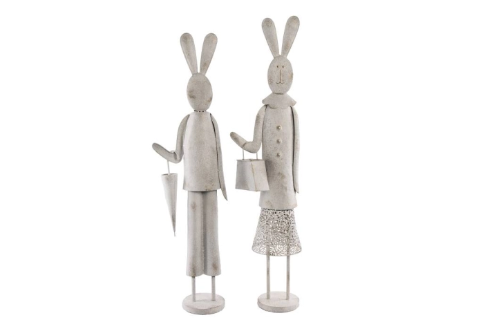 Zając metalowy figura (2szt)