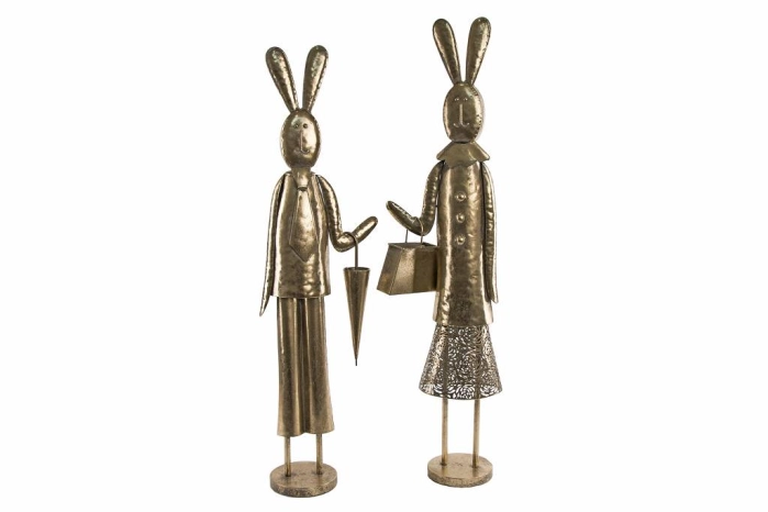 Zając metalowy figura (2szt)