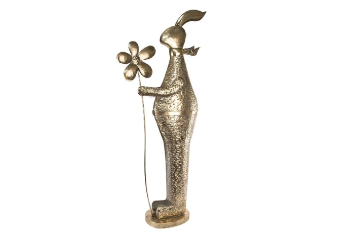Zając metalowy figura (1szt)