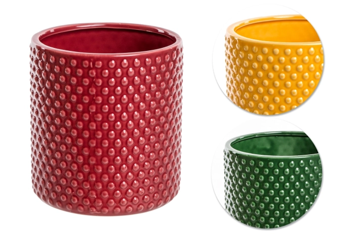 Osłonka ceramiczna 3 kolory musztardowy, rozowy, zielony (2/12 szt)