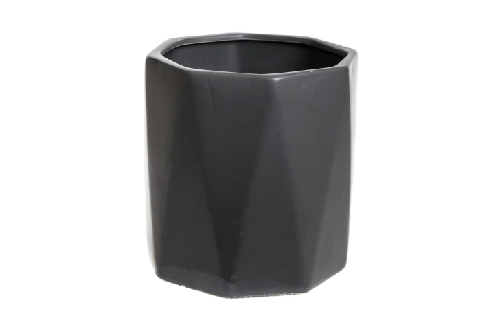 Doniczka ceramiczna czarna (1/8 szt)