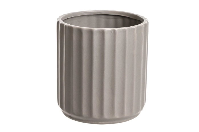 Doniczka ceramiczna szara  (2/12 szt)