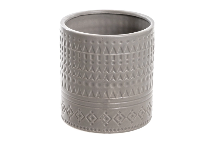 Doniczka ceramiczna szara  (2/12 szt)