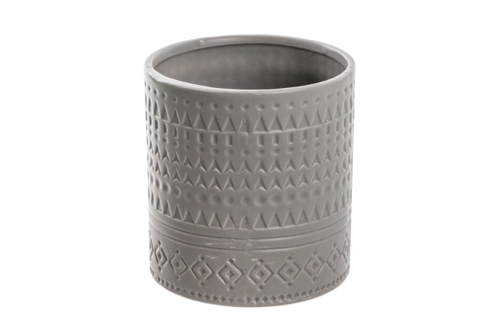 Doniczka ceramiczna szara  (2/12 szt)