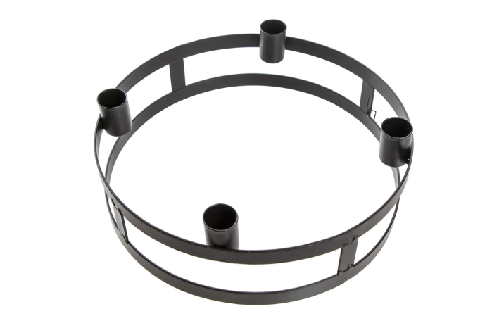 Świecznik metalowy czarny okrągły 25cm (12 szt)